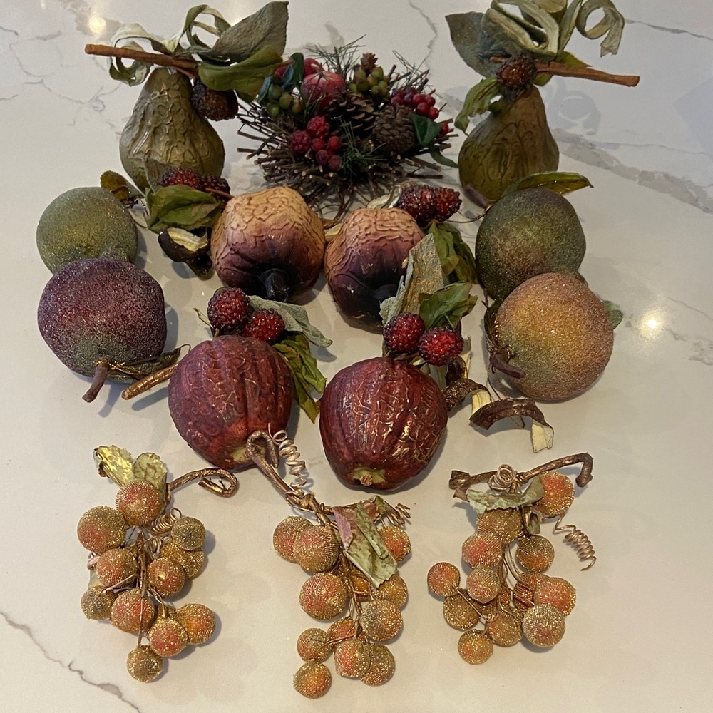 Vintage Assortment of Seasonal Fruit Decorations